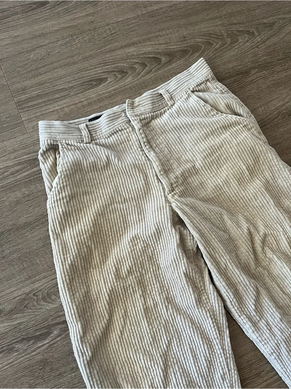 Reunion Cream Corduroy Pants Mens 34x30 Beige Wide Wale Relaxed Baggy Y2K Skate